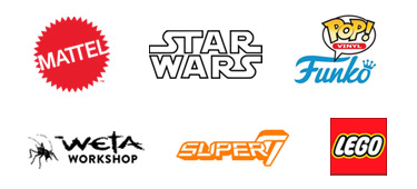 toys and collectibles logos collage