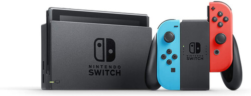 Nintendo Switch with Neon Blue and Neon Red JoyCon