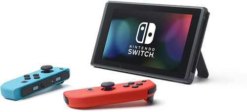 Nintendo Switch with Neon Blue and Neon Red JoyCon