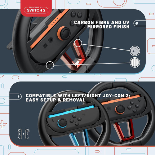 Buy Switch 2 Accessory: Racing Wheel - 4Gamers Twin Racing Wheels at ...